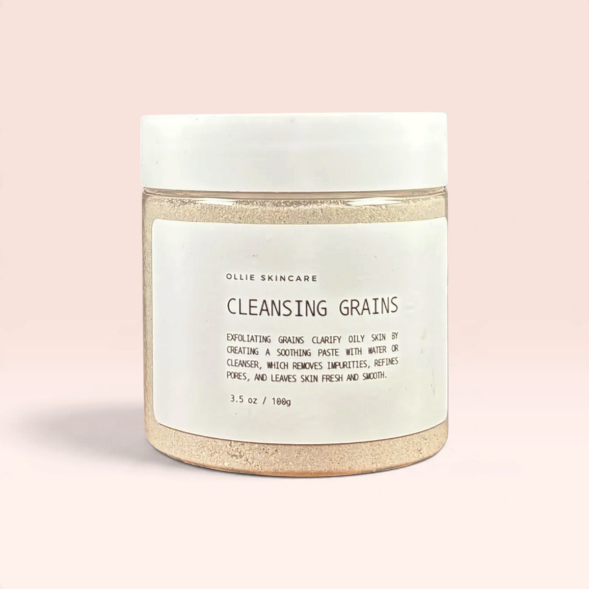 Cleansing Grains jar, a gentle powder-to-paste cleanser for glowing skin.