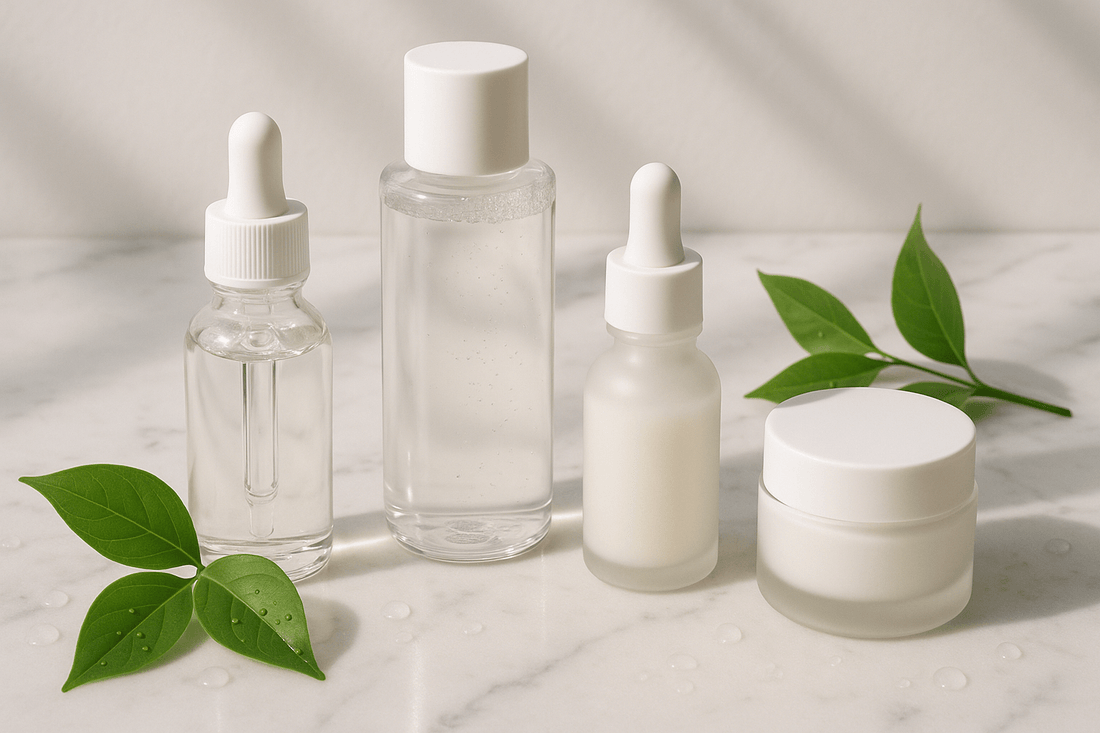 Beginner Skincare Routine: Cleanse, Moisturize, Protect - skincare products including serums and creams