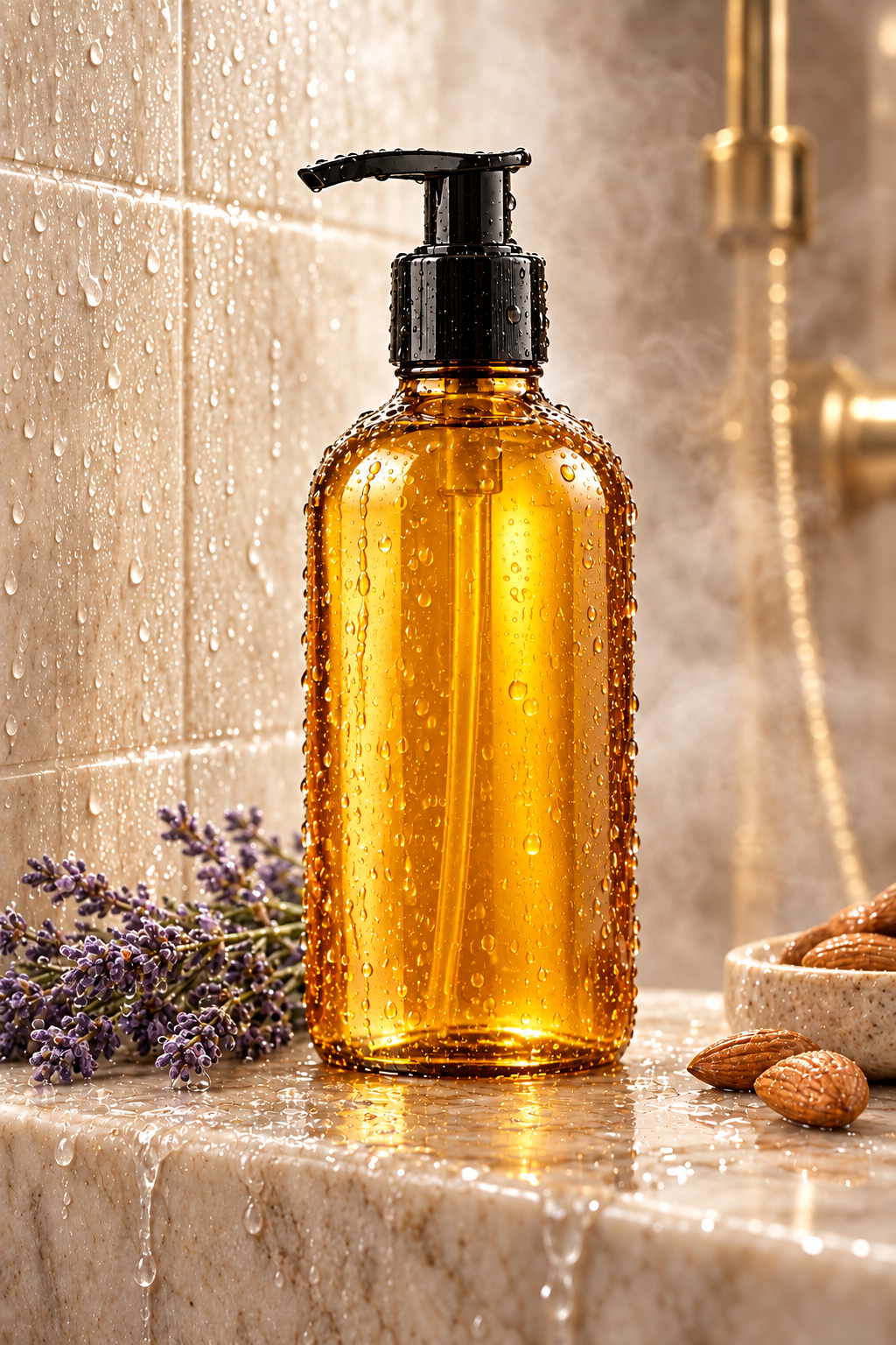 Bottle of Ollie Skincare shower oil