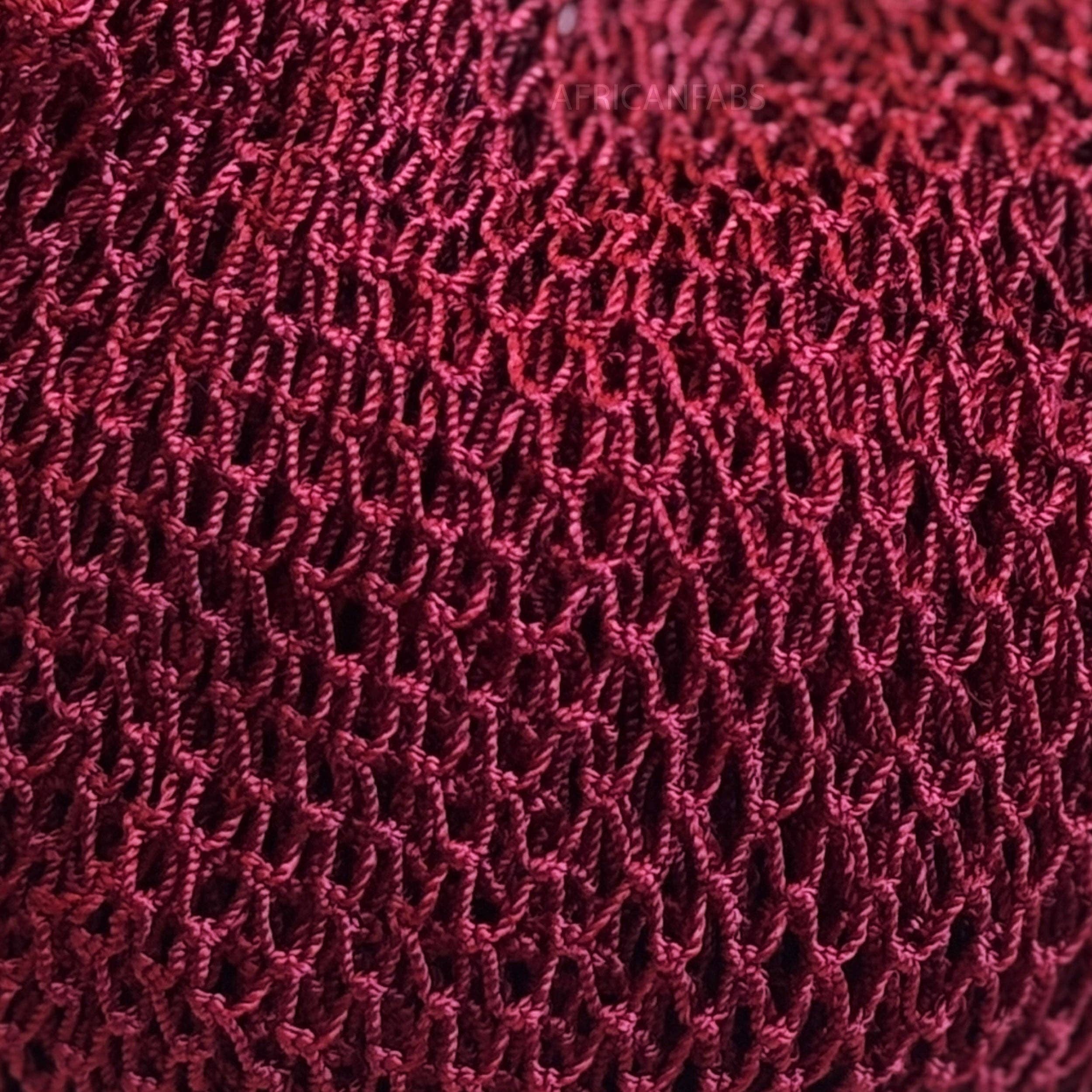 5 Pieces - African net sponge / African exfoliating net / Sapo sponge - Burgundy red