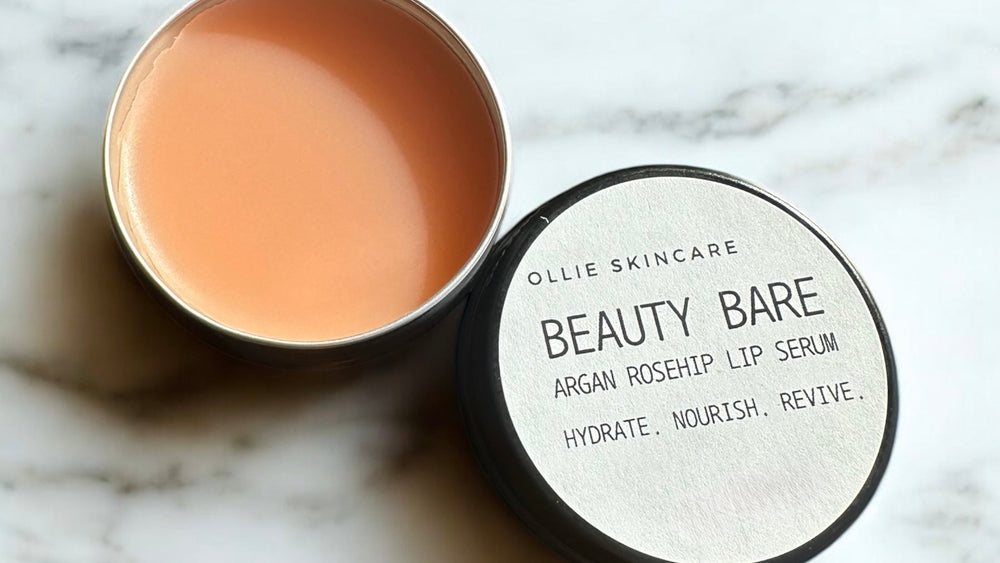Ollie Skincare Lip Serum tin, nourishing formula for soft, hydrated lips.
