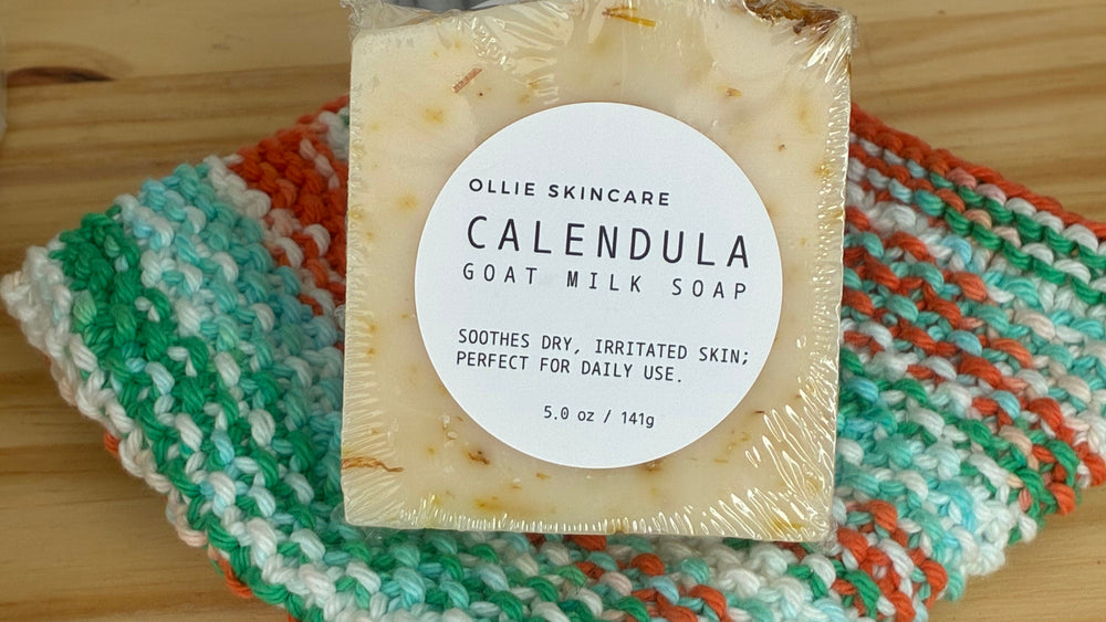 Colorful hand-knit wash cloths made from soft cotton yarn, showcasing unique patterns and textures.