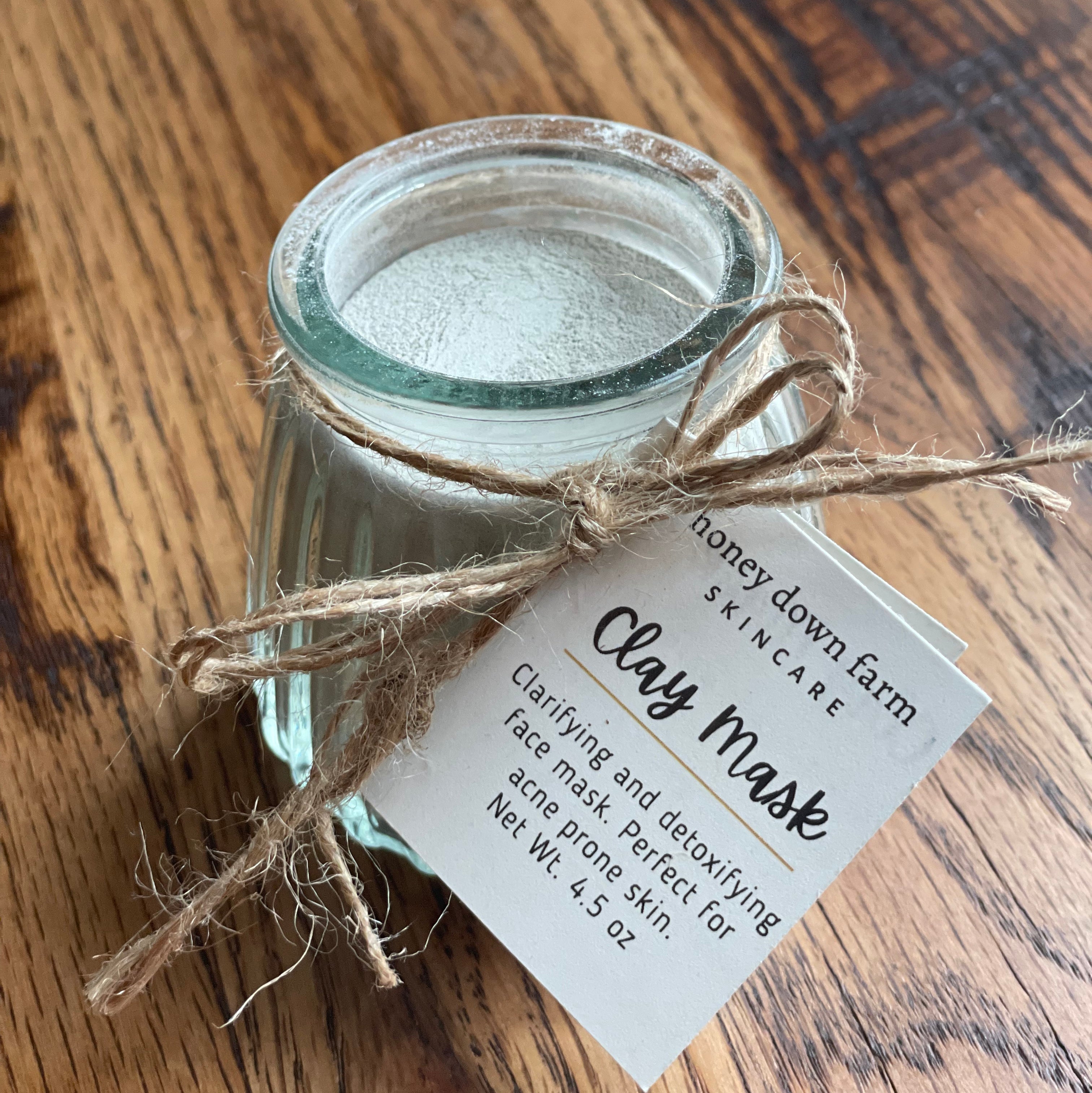 Bentonite Clay Mask in glass jar