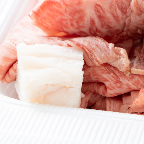 Close-up of tallow with a white background