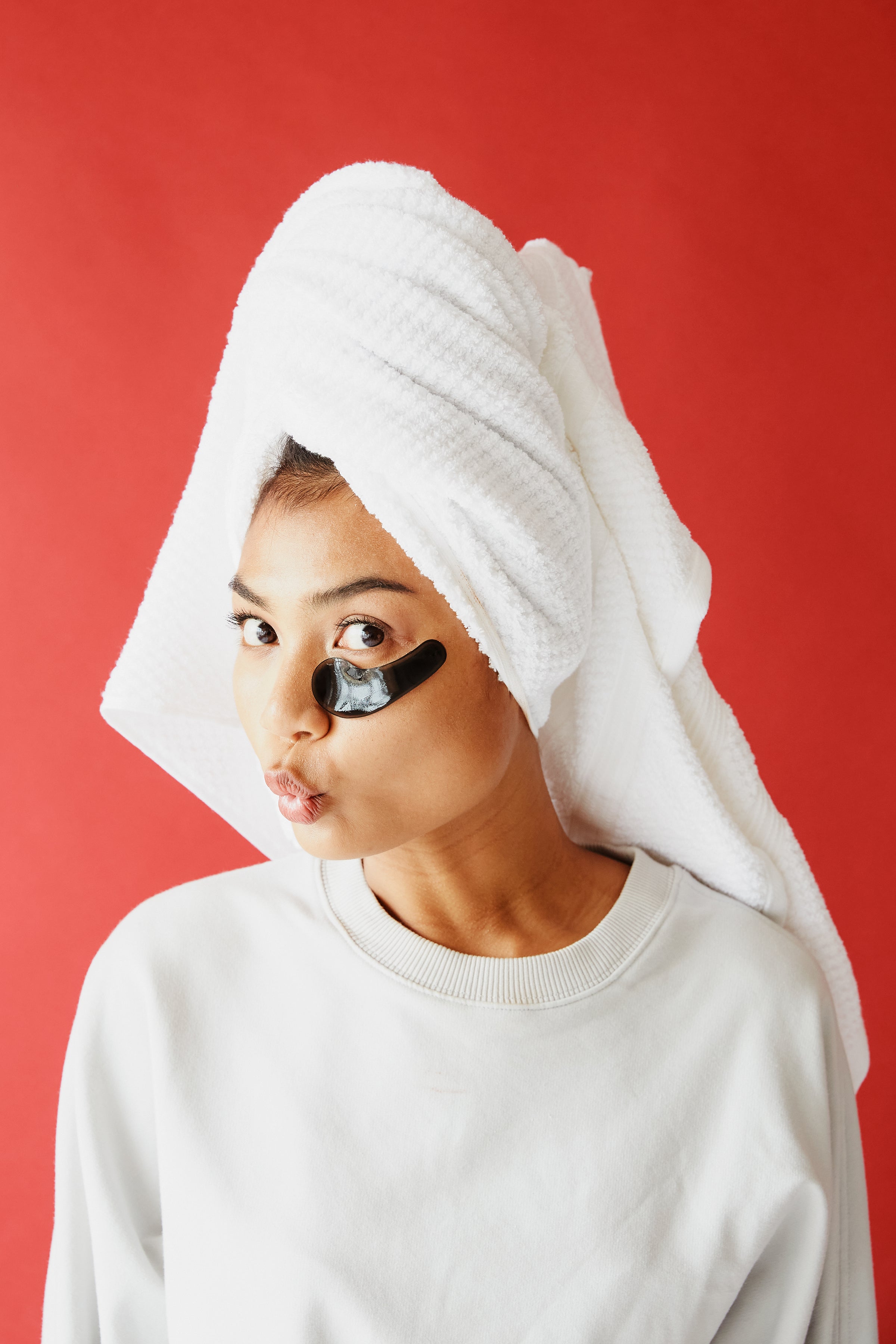 Individual with eye patches