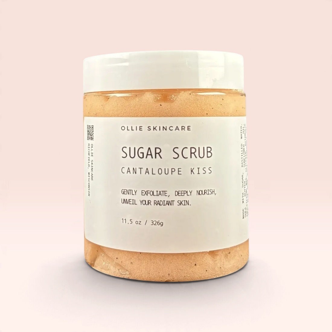 Whipped Sugar Scrub in a jar, a nourishing exfoliant for smooth, glowing skin.