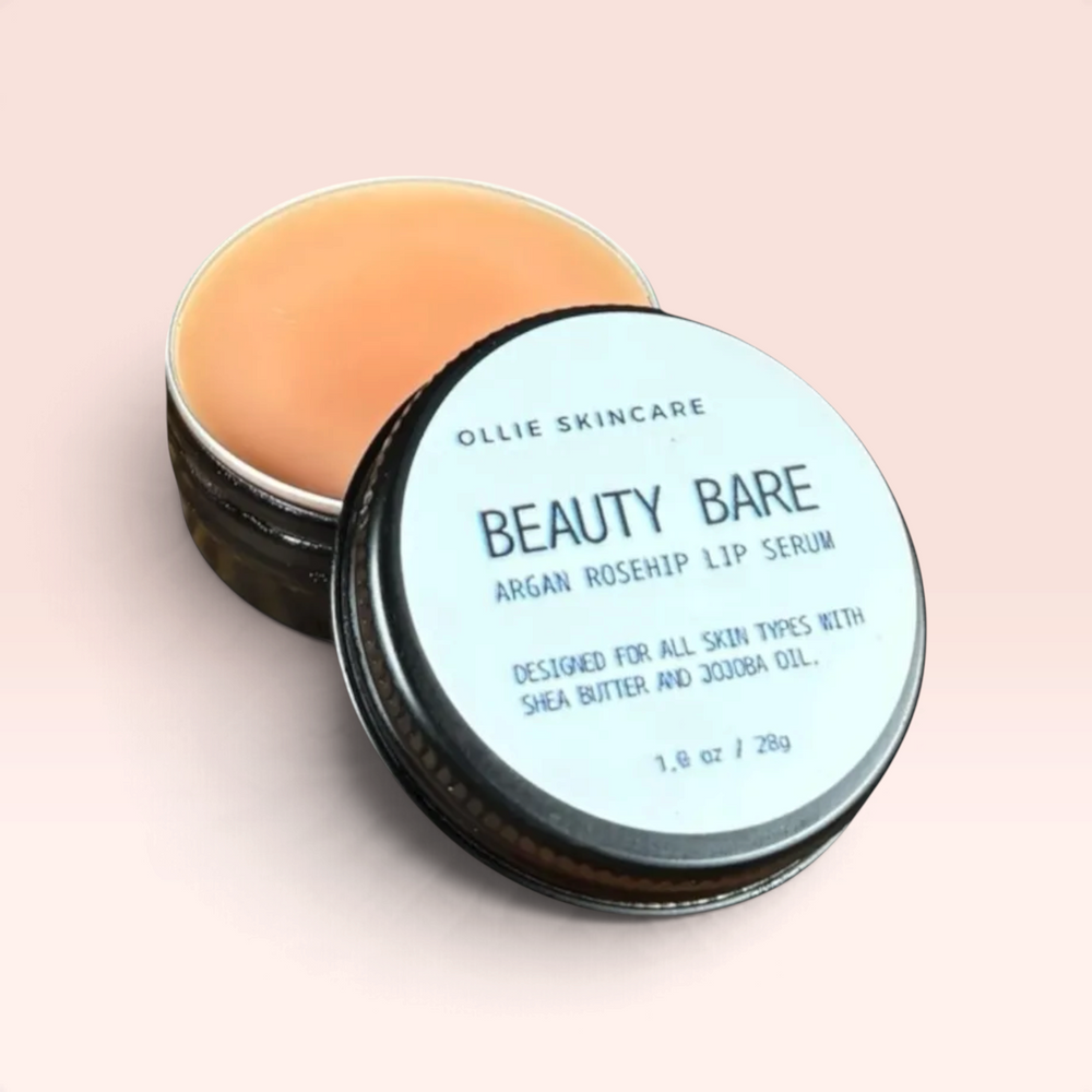 Ollie Skincare Lip Serum tin, nourishing formula for soft, hydrated lips.