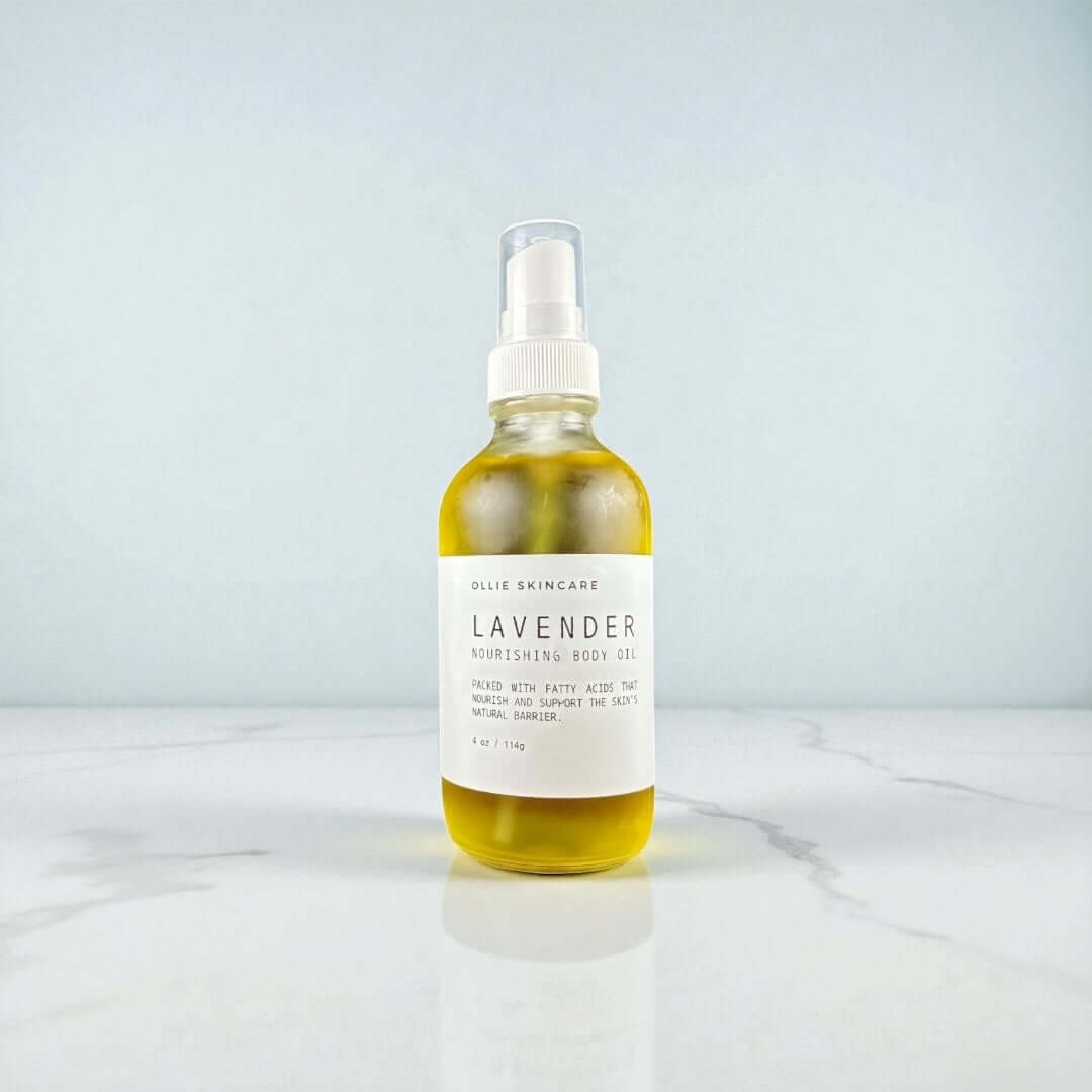 Body Oil in glass bottle