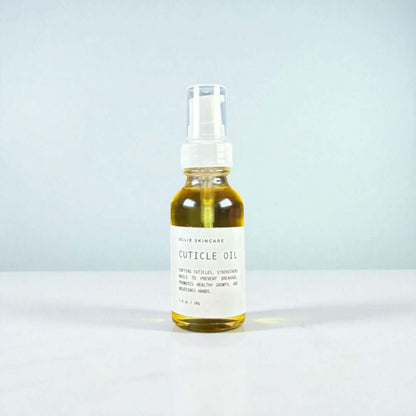 Cuticle oil bottle for nail care, nourishing dry nails and cuticles with nail oil benefits.