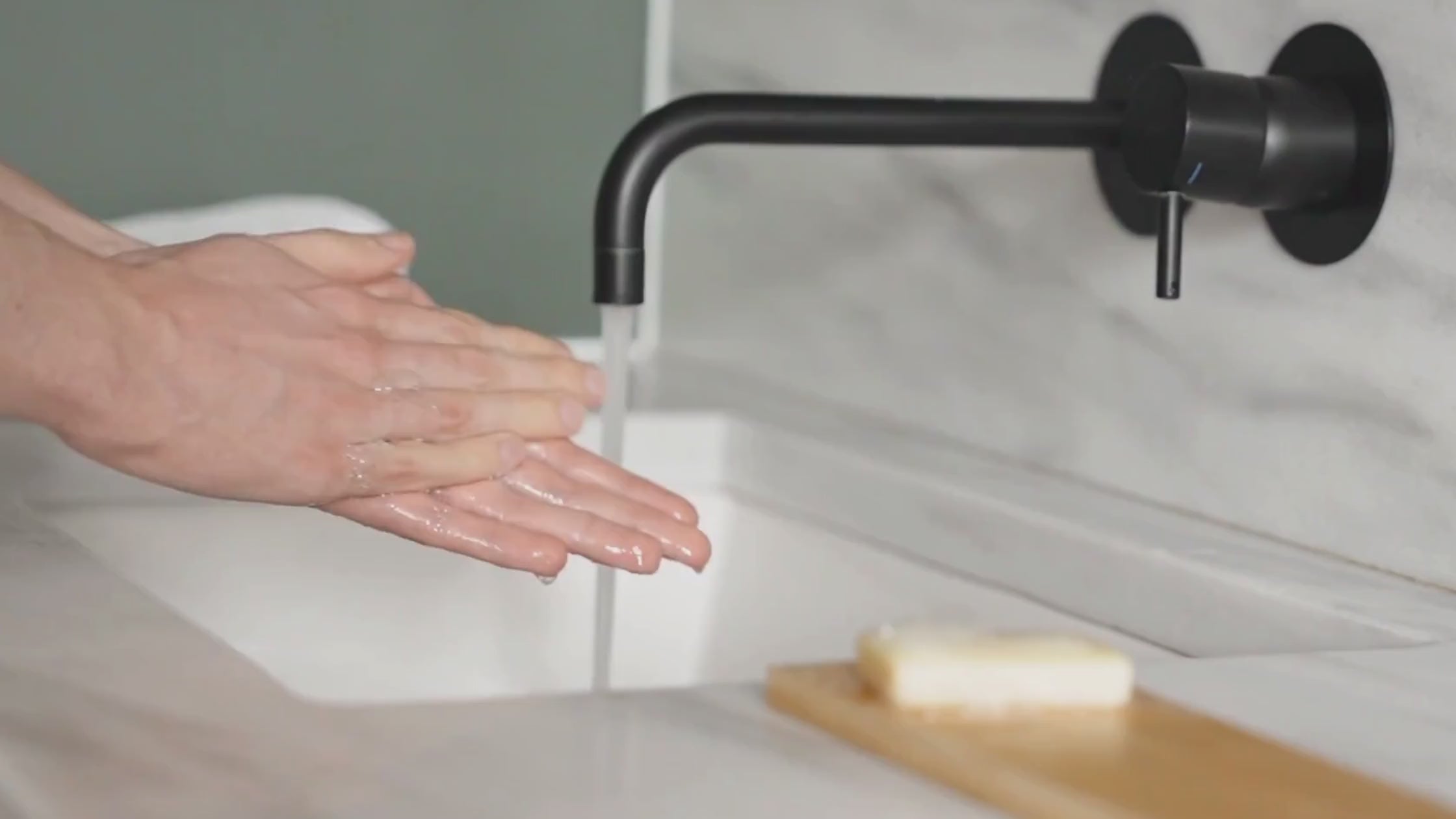 Washing Hands with Bar Soap
