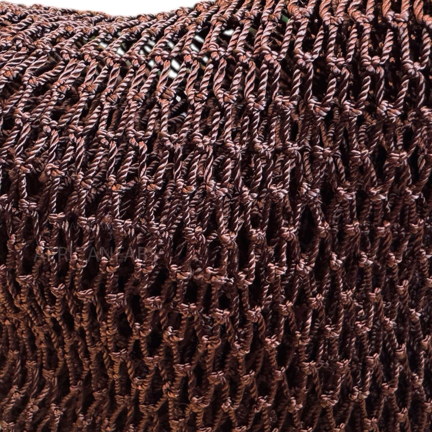 Traditional African Net Sponge texture close-up, showcasing the intricate nylon weaving for effective cleansing.